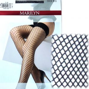Marilyn COCO N55 R3/4 pończochy kabaretki black/silver